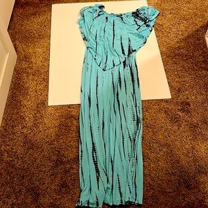Women’s Teal, Blue Floor Length Dress, Neiman Marcus, Size Medium,